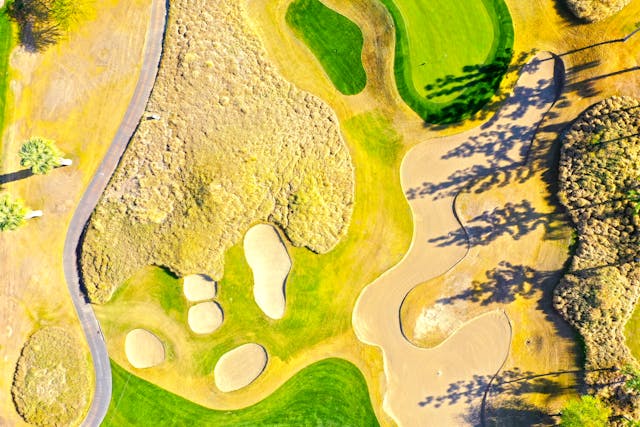 aerial view of a golf course